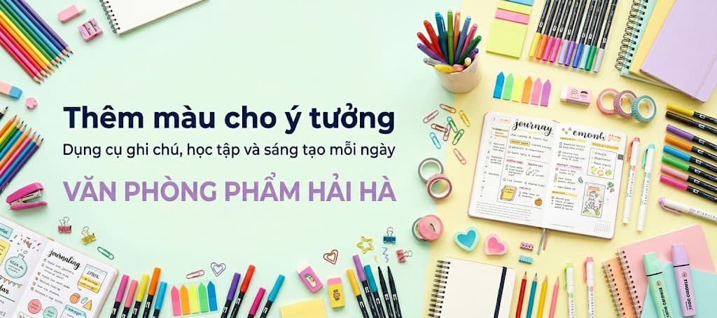 Banner văn phòng phẩm Hải Hà - nâng cấp góc làm việc