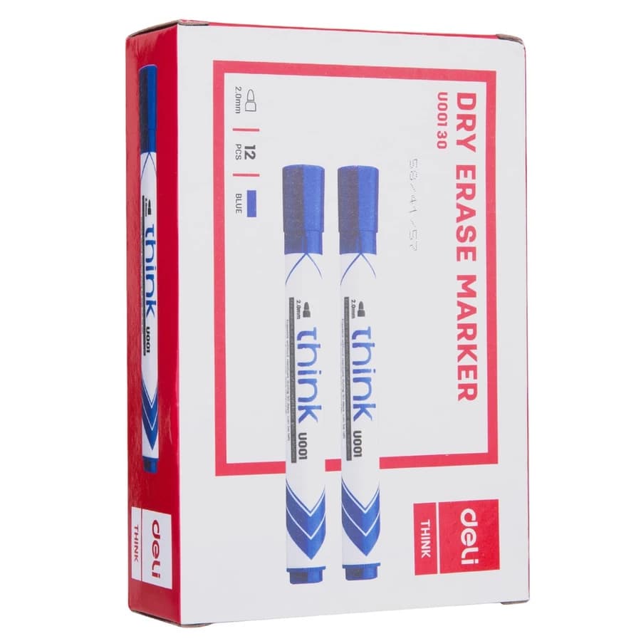 Ảnh sản phẩm Hộp 12 cây Bút dạ bảng DELI - Mực Đen/Xanh/Đỏ 2.0mm - EU00120/EU00130/EU00140